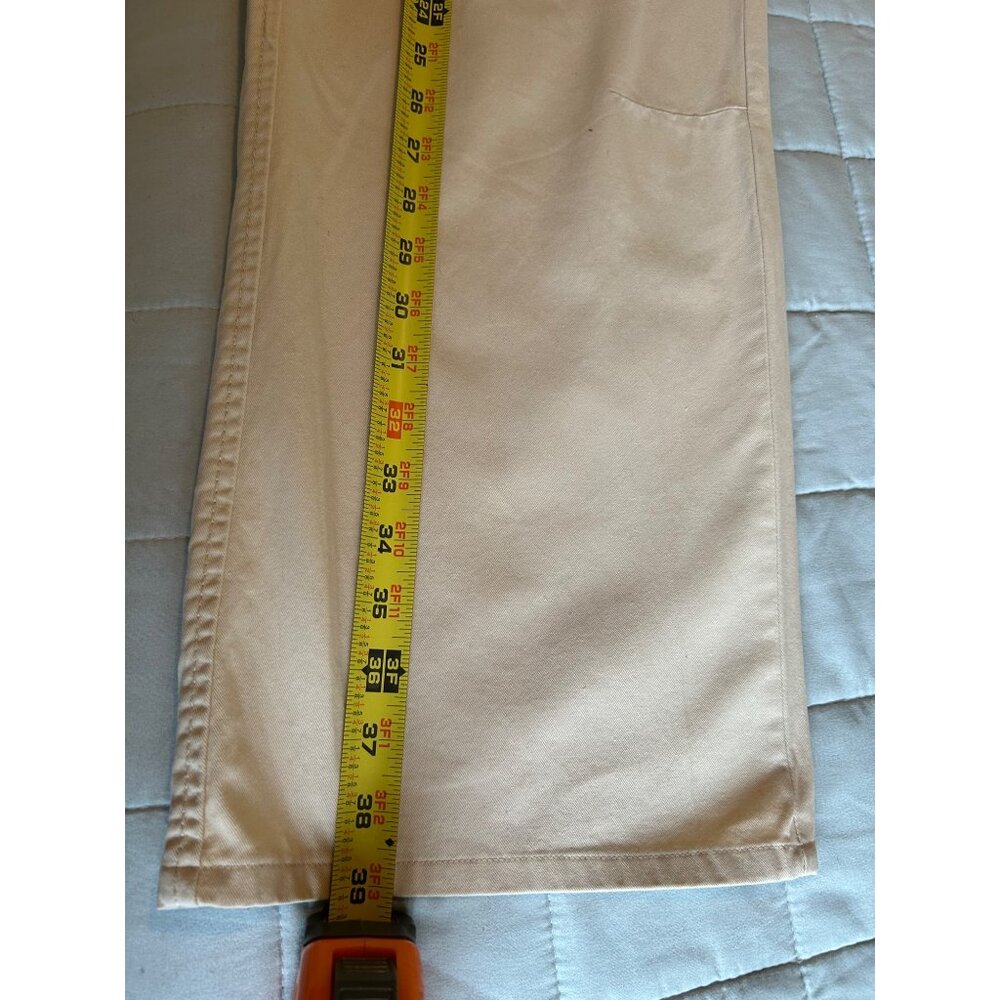 Bershka Mens Cargo Pants 40 30 Khaki Beige Straight Leg Medium Rise Utility Pock - Picture 6 of 15